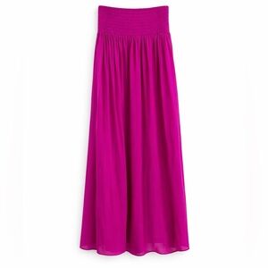Lilly Pulitzer Bohdi Maxi Skirt Berry Sangria Pink XS Smocked Waist 41”